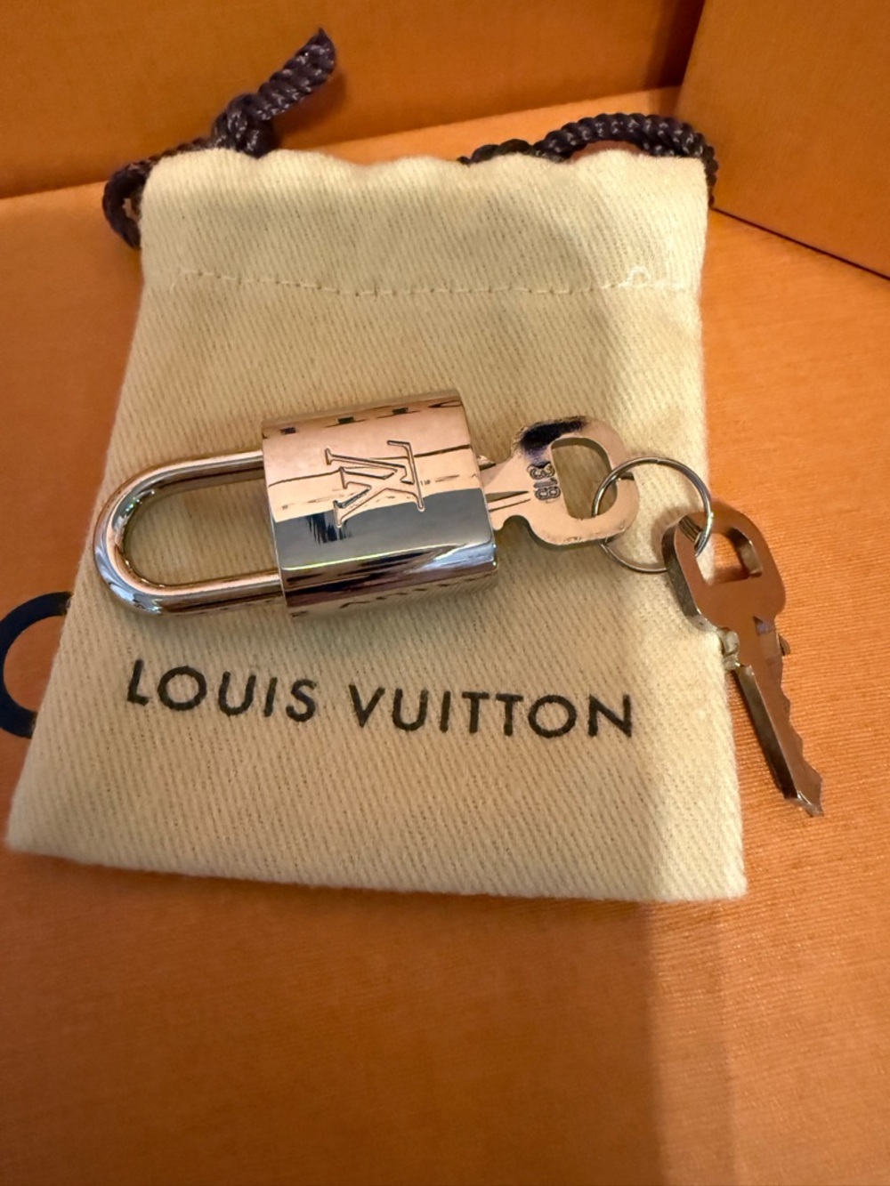 Louis Vuitton Silver-Tone Padlock with Branded Dust Bag and Box. - Picture 3 of 5
